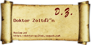 Doktor Zoltán névjegykártya