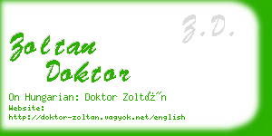 zoltan doktor business card